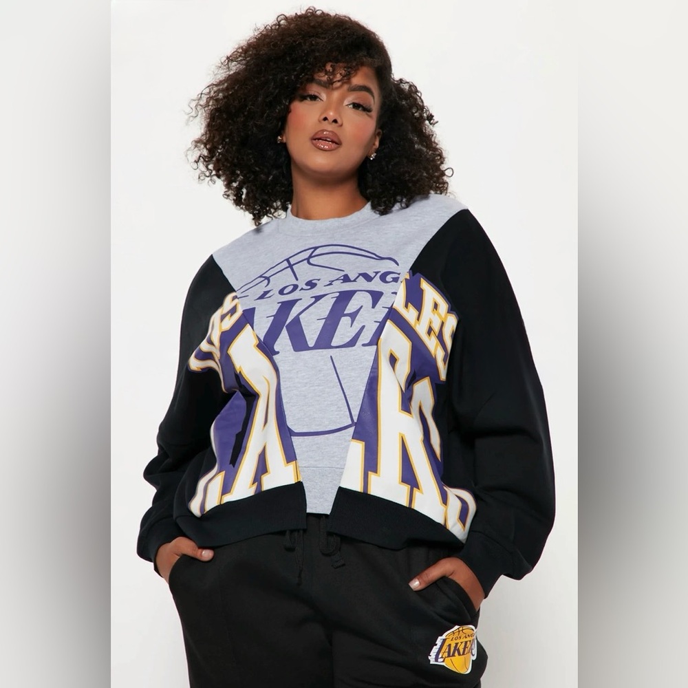 Fashion Nova Los Angeles Lakers Splice  Colorblock Sweatshirt